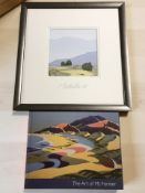 Matt Forster (Contemporary) : Landscape with rolling hills, watercolour, 17 cm x 17 cm,