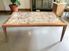 A Scandinavian tiled inset rectangular coffee table,