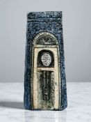 A Troika Pottery coffin shaped vase, height 17 cm,