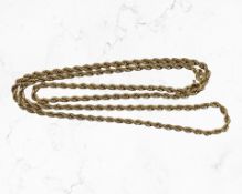 A 9ct yellow gold rope twist necklace,