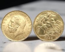 A George V 1925 gold half sovereign