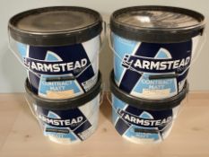 Four 10 litre tubs of Armstead Trade matt paint