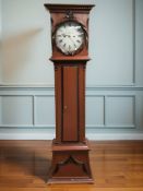 A continental long case clock with pendulum no weights