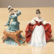 A Royal Doulton figure 'Autumntime' HN3621, and a further figure 'Sara' HN2265.
