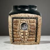 A Troika Pottery square shaped vase, height 10 cm,