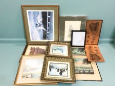 A group of various pictures and prints including Sir William Russell Flint,