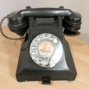 A black Bakelite GPO telephone