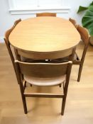 A teak-effect oval extending dining table with leaves, overall 182 cm x 90 cm x 73 cm,