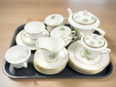 Twenty one pieces of Royal Worcester floral decorated tea china.