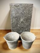 A grey marble slab from antique washstand,