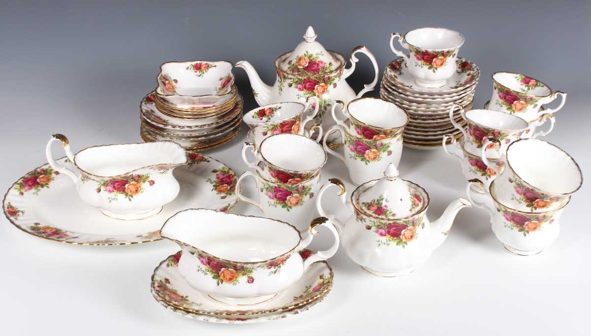 A Royal Albert Old Country Roses pattern part service, including an oval platter, length 32.8cm, two - Image 3 of 3