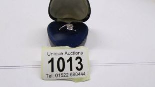A 9ct gold half carat diamond ring, size O half, 1.95 grams.