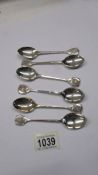 Six silver plate R A F Small Arms Association tea spoon (won in a competition at Bisley 1955- 1962).