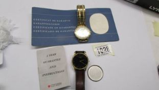 A Buren gent's wrist watch with guarantee and a Citizen Quartz gent's wrist watch (loose back).