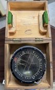 A Lancaster Bomber compass in box circa 1930's/40's with service stamp 1930, 1941 & 1944