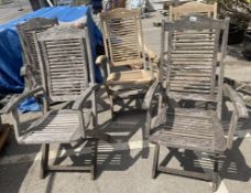 5 good-quality firman wood loungers