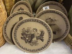 5 limited edition Poole 'British garden bird' plates, bluetit, swallow, wren, blackbird and song