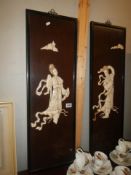 Two lacquer and bone pictures (i a/f).