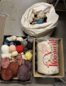 A quantity of wool etc including cotton batting