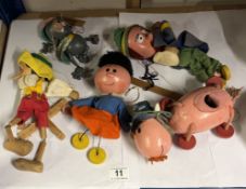 A collection of Pelham puppets including Florence, Ermintrude, Mr Rust, Dixie etc., a/f.