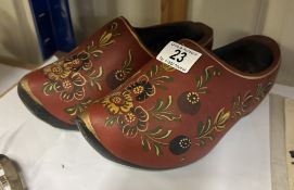 A pair of wooden clogs