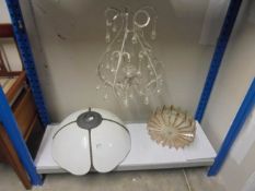 Three vintage ceiling lights.