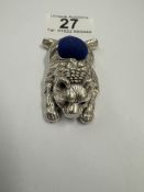 A silver bear pin cushion 27.8 grams