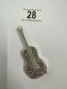 A silver plated guitar style vesta case 42 grams
