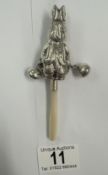 A silver babies teething ring