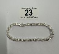 A silver & Cz opal line bracelet 13.5 grams