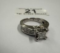 A white gold diamond dress ring 5 grams