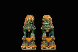 Two sculptures "FO DOGS"