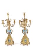Pair of gilded bronze candelabra