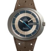 A GENTLEMAN'S SIZE STAINLESS SIZE STEEL OMEGA GENEVE DYNAMIC AUTOMATIC DAY DATE WRIST WATCH CIRCA