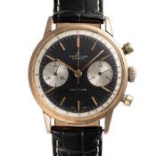 A GENTLEMAN'S SIZE GOLD PLATED BREITLING TOP TIME CHRONOGRAPH WRIST WATCH CIRCA 1960s, REF. 2000