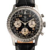 A GENTLEMAN'S SIZE STAINLESS STEEL BREITLING NAVITIMER COSMONAUTE CHRONOGRAPH WRIST WATCH CIRCA