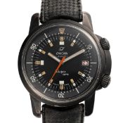 A RARE GENTLEMAN'S SIZE PVD COATED ENICAR SHERPA OPS DIVERS WRIST WATCH CIRCA 1960s, REF. 144/35/