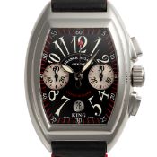 A GENTLEMAN'S SIZE STAINLESS STEEL FRANCK MULLER KING CONQUISTADOR CHRONOGRAPH WRIST WATCH DATED