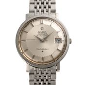 A GENTLEMAN'S SIZE STAINLESS STEEL OMEGA CONSTELLATION CHRONOMETER DATE BRACELET WATCH CIRCA 1960,