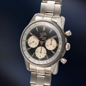 A RARE GENTLEMAN'S SIZE STAINLESS STEEL ENICAR SHERPA GRAPH CHRONOGRAPH BRACELET WATCH CIRCA