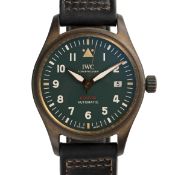 A GENTLEMAN'S SIZE BRONZE IWC PILOTS SPITFIRE WRIST WATCH DATED 2019, REF. IW326802 WITH IWC BOX &