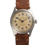 A GENTLEMAN'S MIDSIZE STAINLESS STEEL ROLEX OYSTER ROYAL WRIST WATCH CIRCA 1946, REF. 4444 SILVER