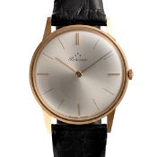 A GENTLEMAN'S SIZE 18K SOLID ROSE GOLD PERSEO WRIST WATCH CIRCA 1960s  ACCOMPANIED BY ITS ORIGINAL