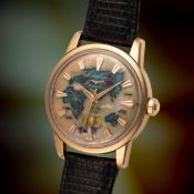 A VERY RARE GENTLEMAN'S SIZE 18K SOLID GOLD LONGINES CONQUEST WRIST WATCH CIRCA 1957, REF. 9001 WITH