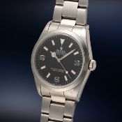 A RARE GENTLEMAN'S SIZE STAINLESS STEEL ROLEX OYSTER PERPETUAL EXPLORER 