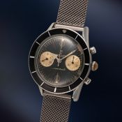 A VERY RARE GENTLEMAN'S SIZE STAINLESS STEEL BREITLING SUPEROCEAN DIVER CHRONOGRAPH BRACELET WATCH