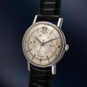 A RARE GENTLEMAN'S SIZE STAINLESS STEEL LONGINES CONQUEST POWER RESERVE WRIST WATCH CIRCA 1959, REF.