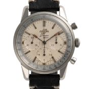 A RARE GENTLEMAN'S SIZE STAINLESS STEEL ENICAR SHERPA GRAPH CHRONOGRAPH WRIST WATCH CIRCA 1960s,