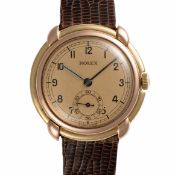 A RARE GENTLEMAN'S SIZE 18K SOLID YELLOW & ROSE GOLD ROLEX WRIST WATCH CIRCA 1930s, REF. 3167