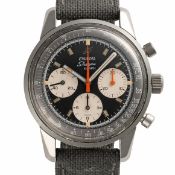 A GENTLEMAN'S SIZE STAINLESS STEEL ENICAR SHERPA GRAPH CHRONOGRAPH WRIST WATCH CIRCA 1960s, REF.